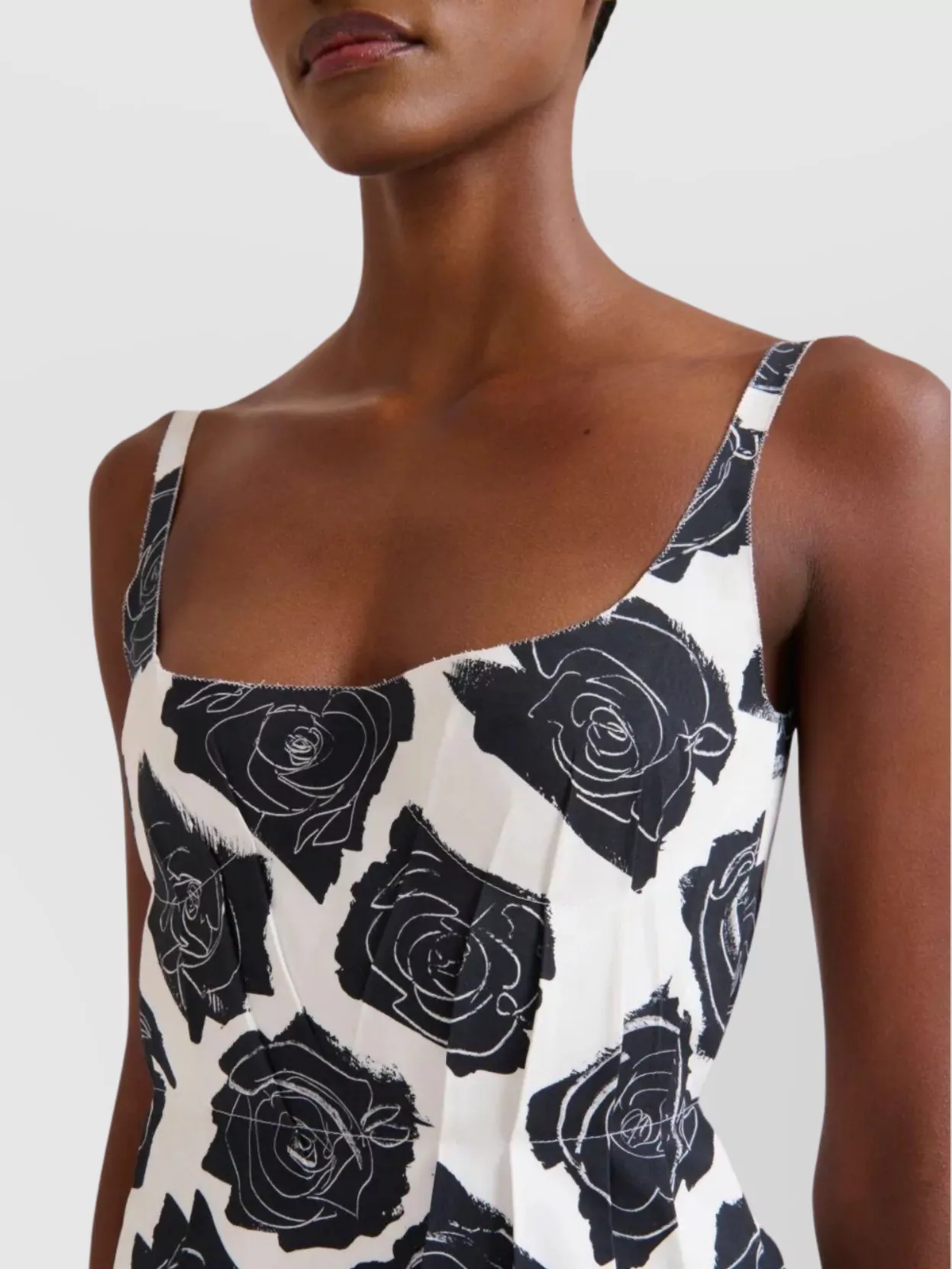 Marni Floral Mini Dress Square Neckline