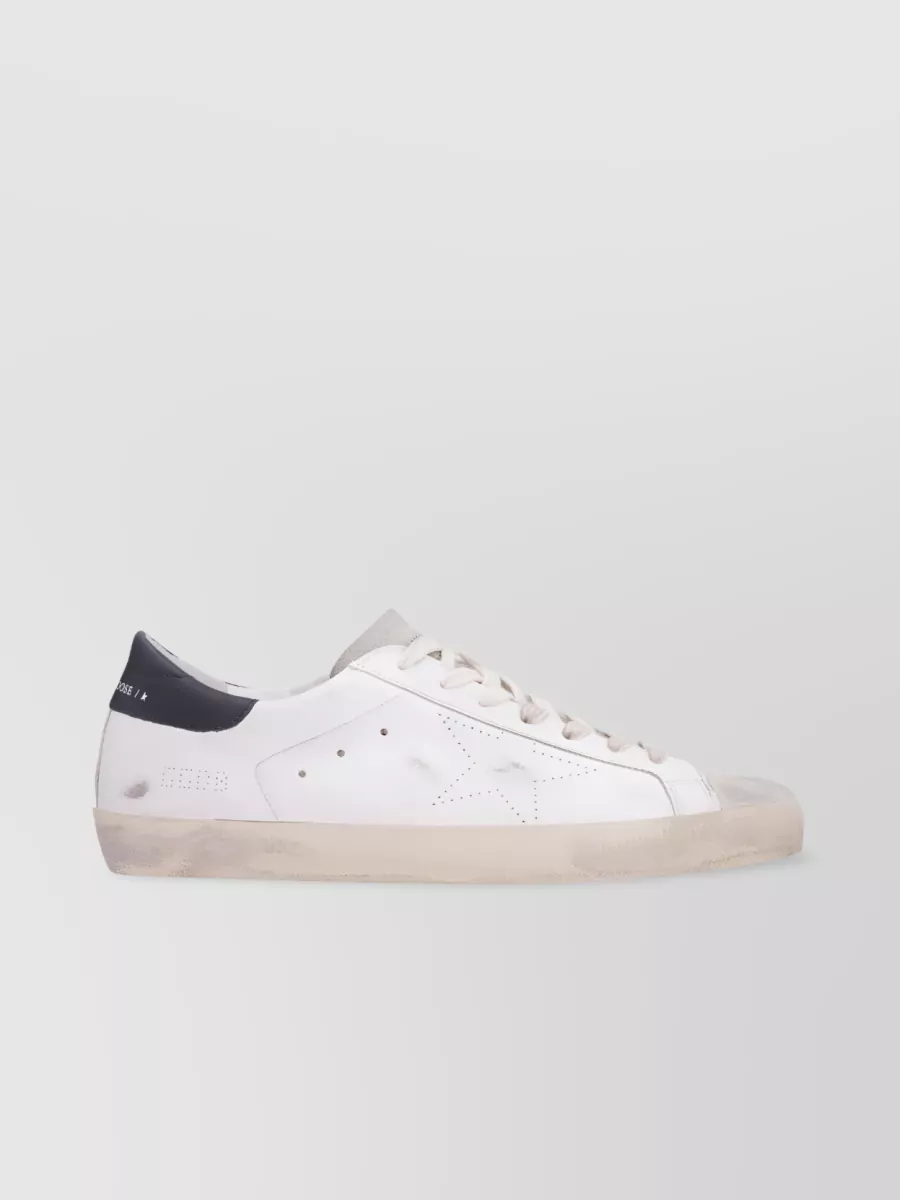 Shop Golden Goose Superstar Perforated Low-top Sneakers In White