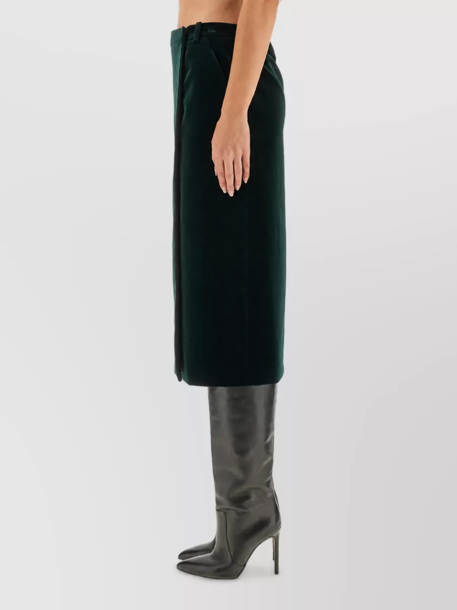 Saint Laurent Velvet Wrap Midi Skirt