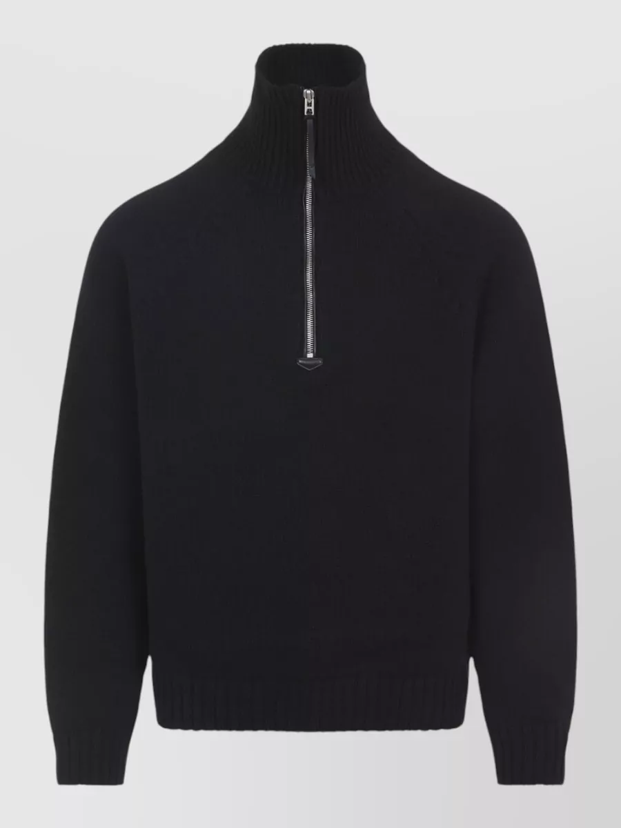 Tom Ford cashmere wool ribbed half-zip sweater