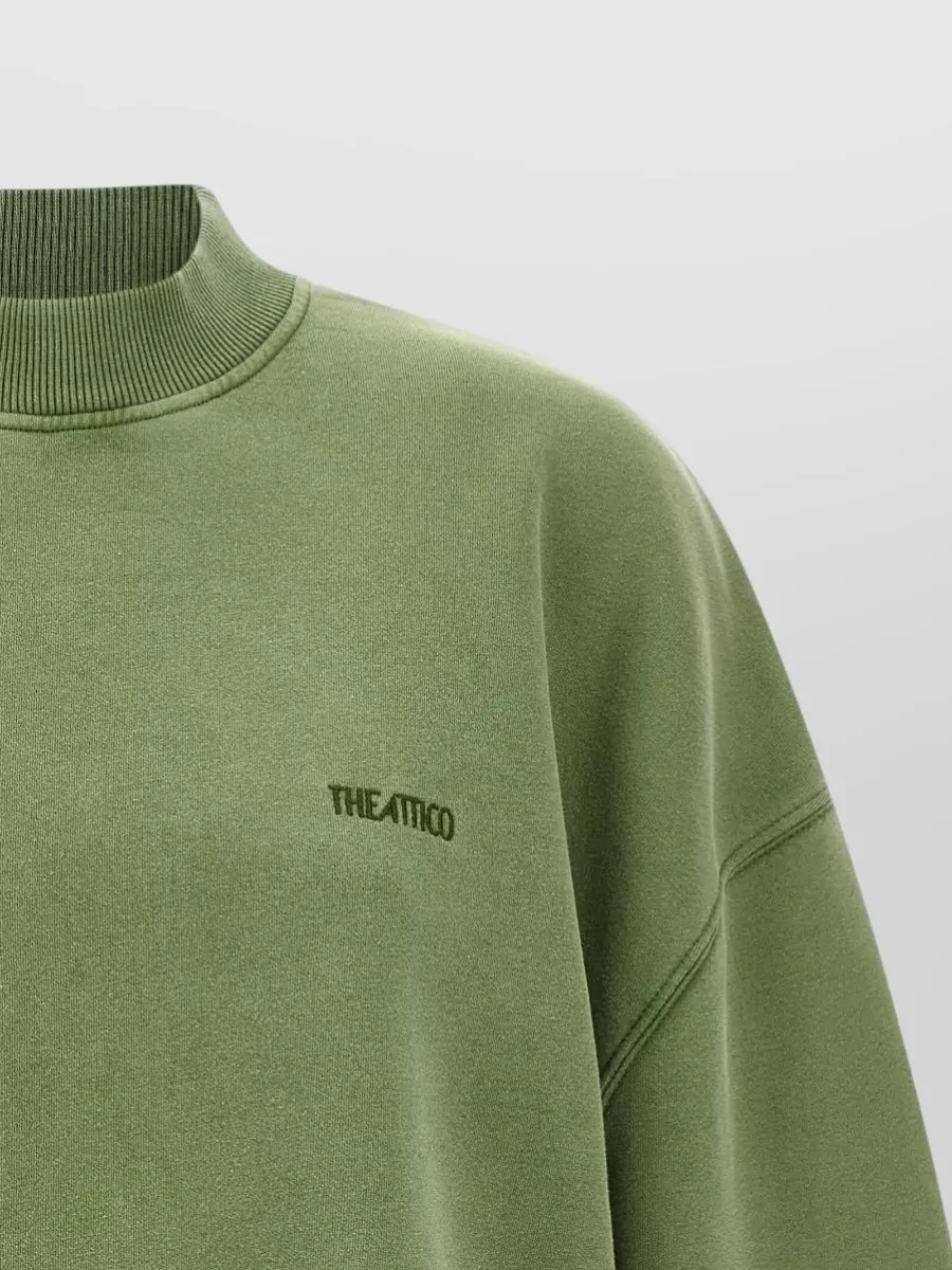 The Attico Sweatshirt Asymmetric Hem Ribbed Collar Cuffs