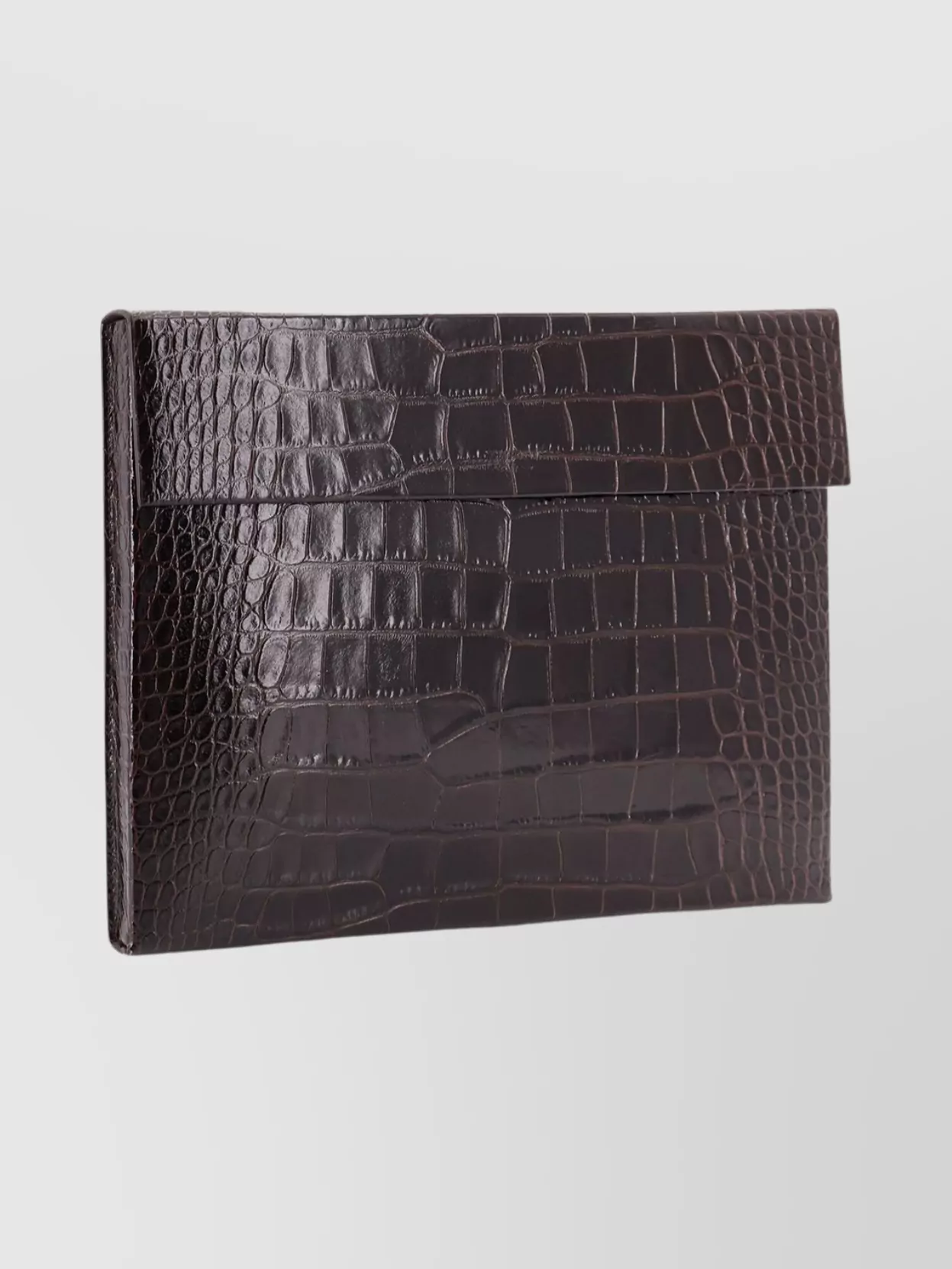 Tom Ford Leather Document Holder Featuring Crocodile Texture