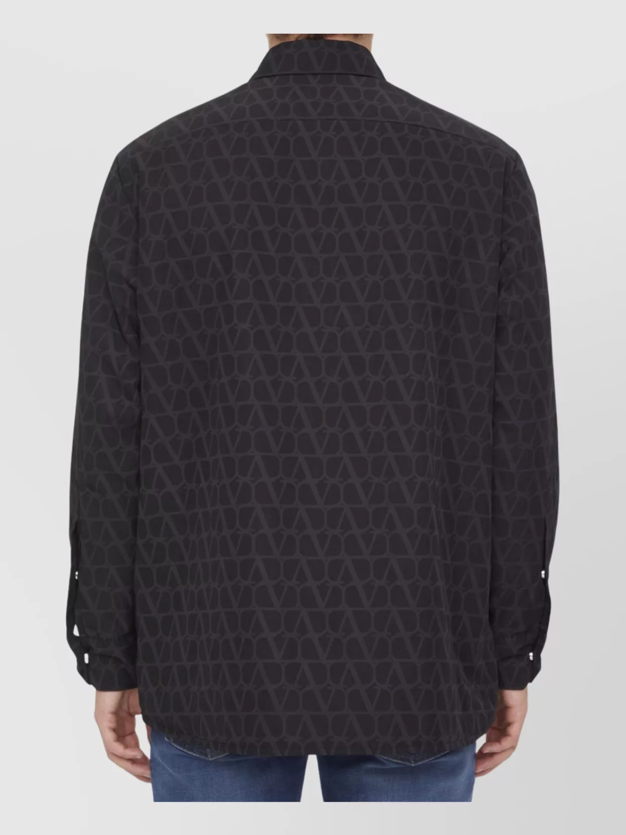 Valentino Garavani Vlogo Pattern Geometric Shirt With Side Pockets