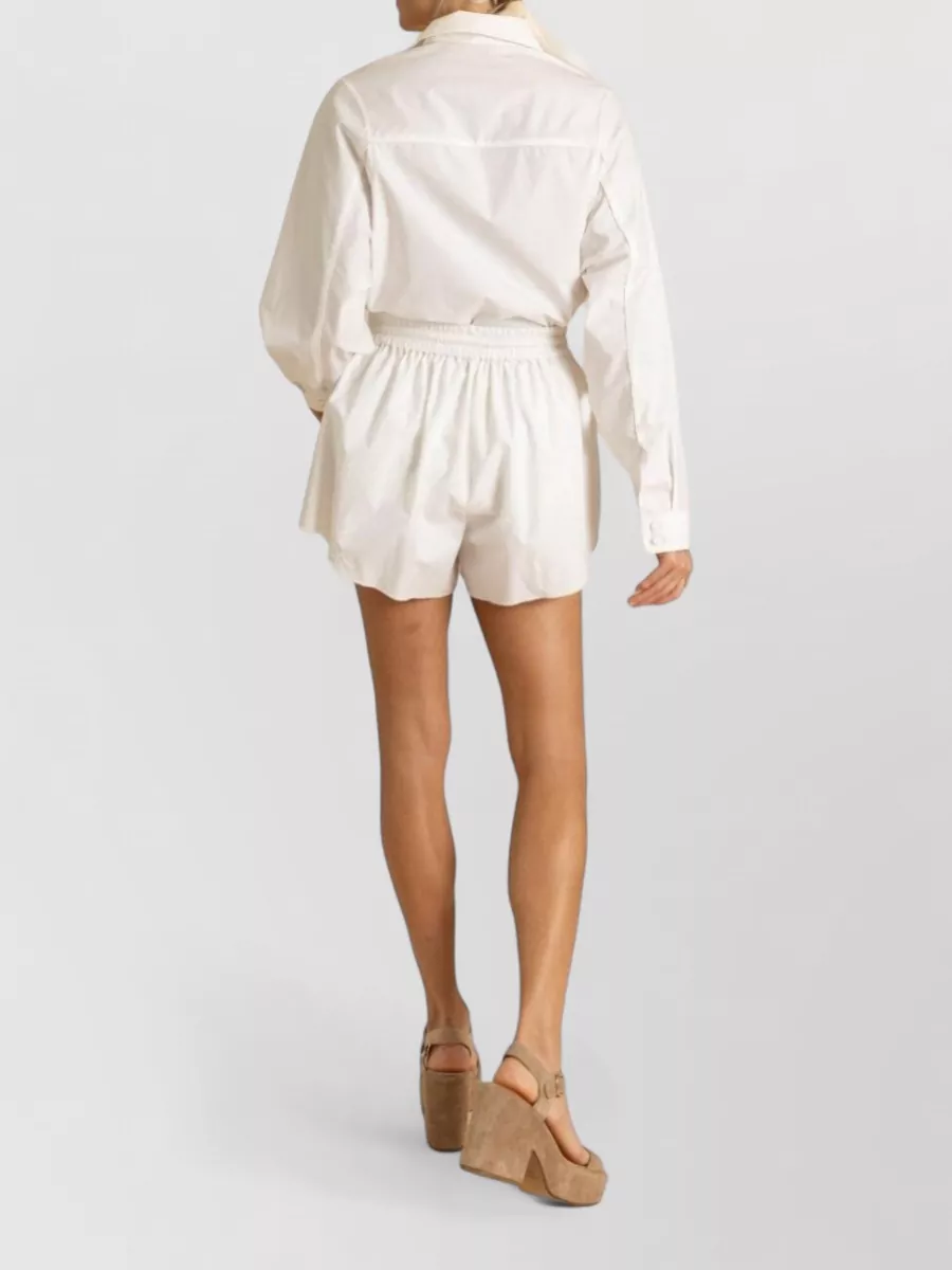 Zimmermann Embroidered Cotton Cropped Shorts