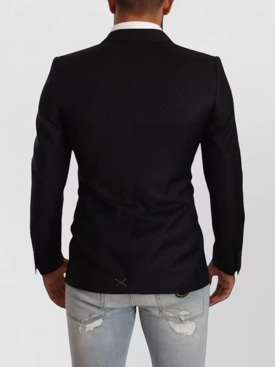 Dolce&Gabbana Virgin Wool Dotted Double-Breasted Blazer