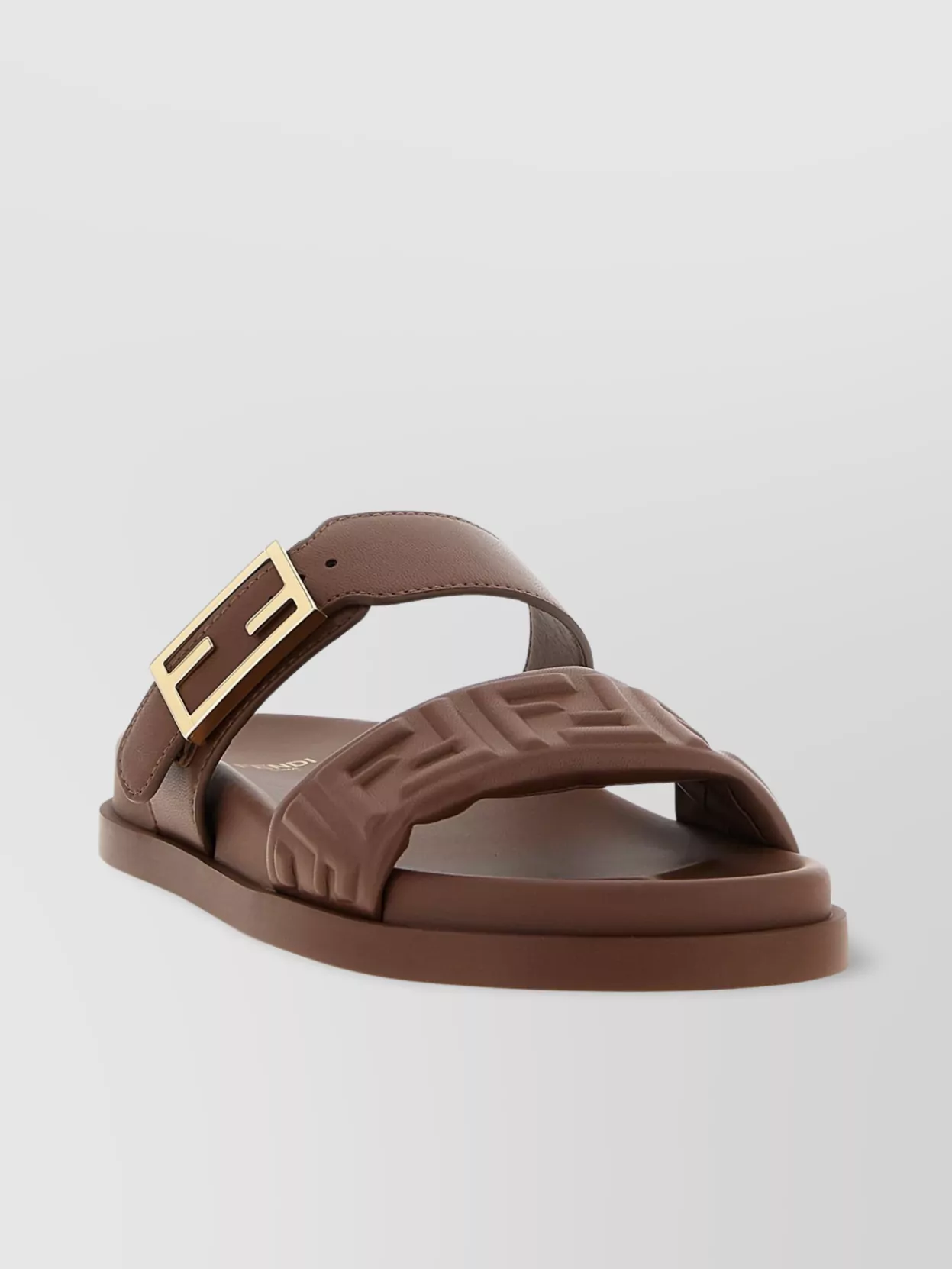 Fendi Slide Sandals With Buckle Detail And Flat Sole