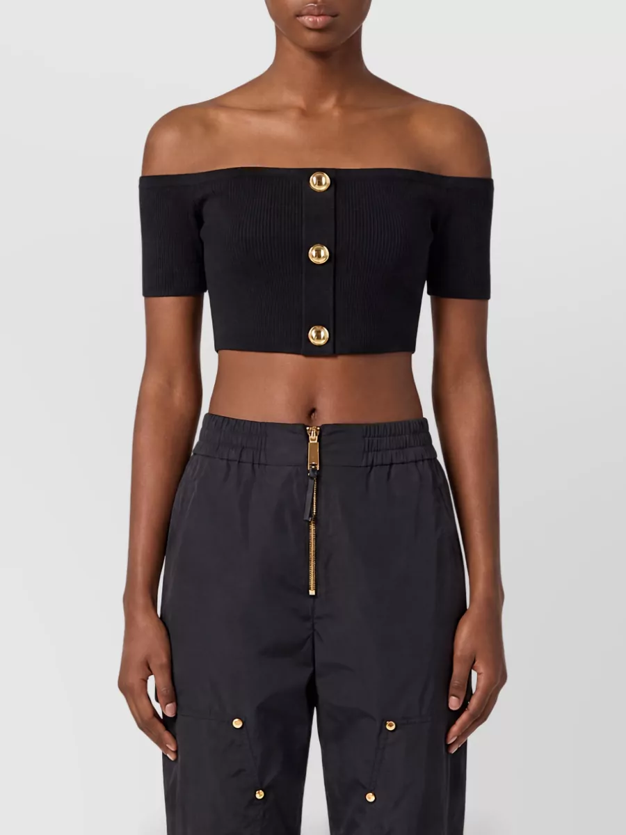 Elisabetta Franchi Cropped Knit Top