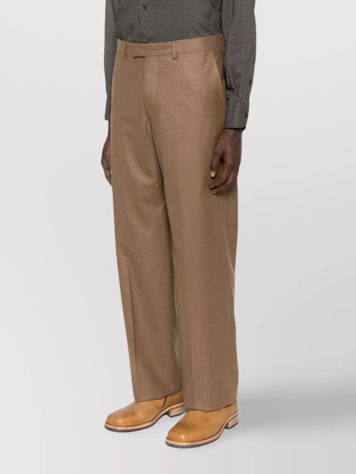 Emporio Armani Tailored Wool Trousers With Pockets And Crease