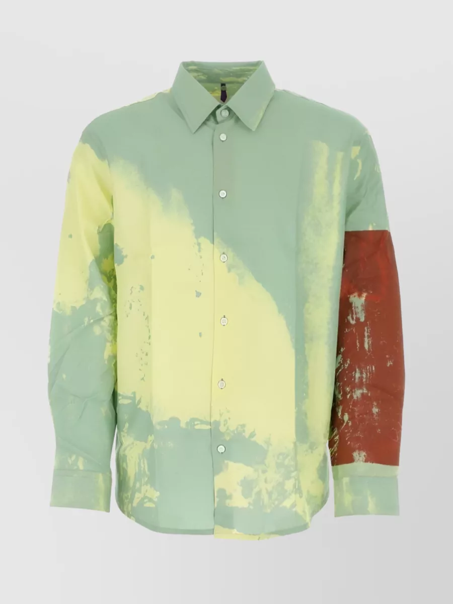 Shop Oamc All-over Print Button-up Shirt In Pastel