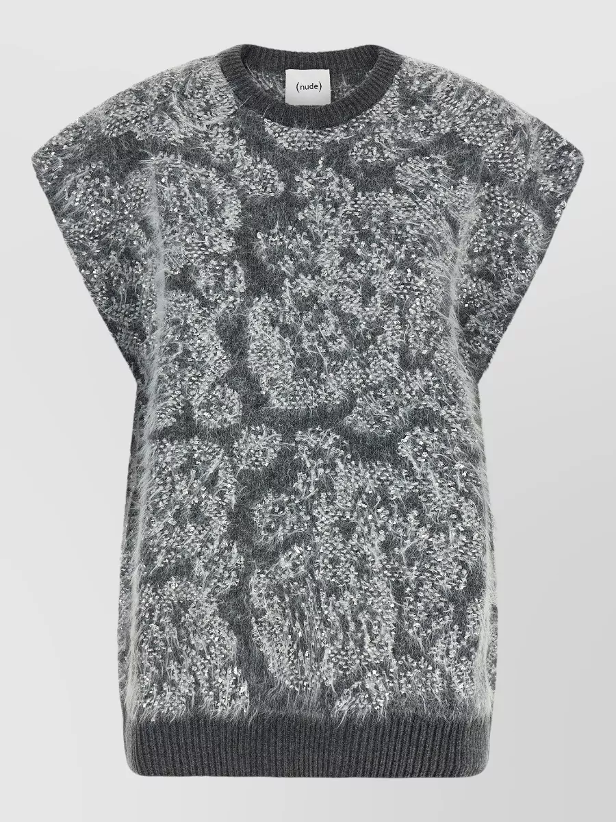 Nude Jacquard sleeveless sweater