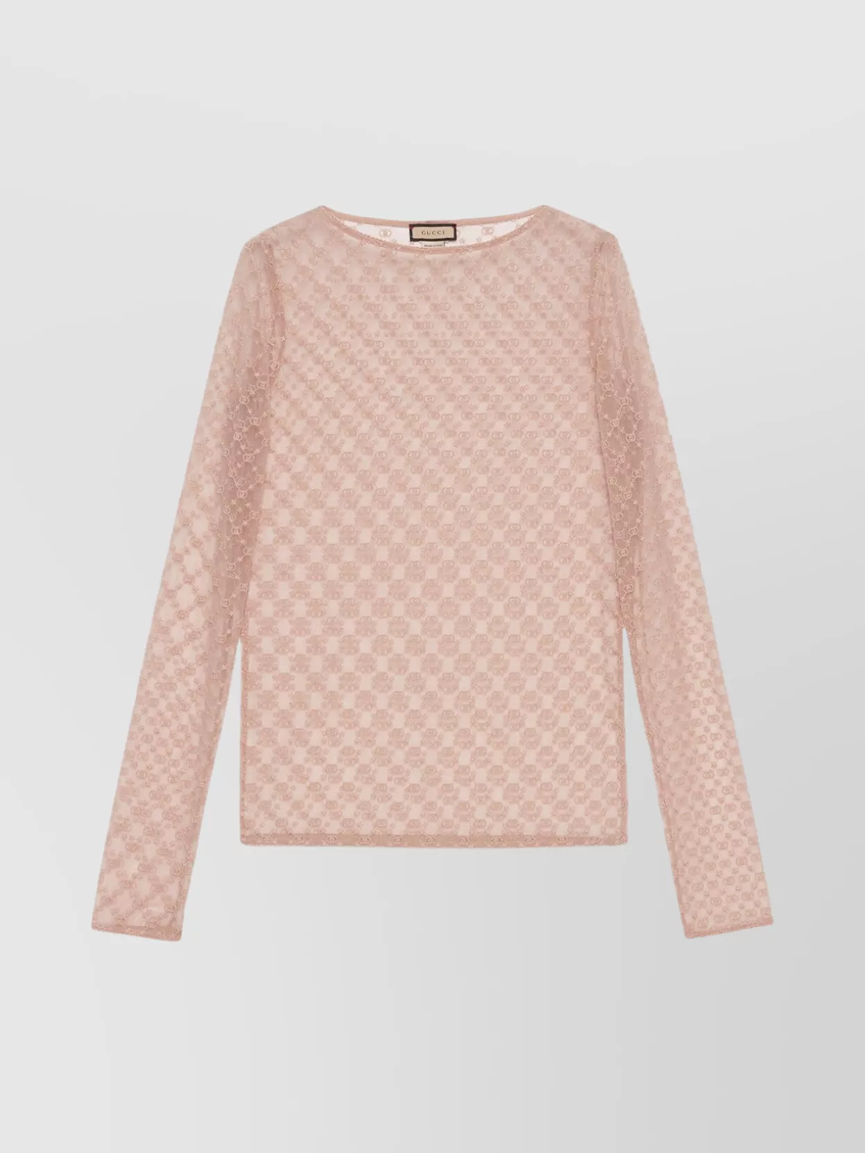 Shop Gucci Sheer Gg Star Embroidered Top