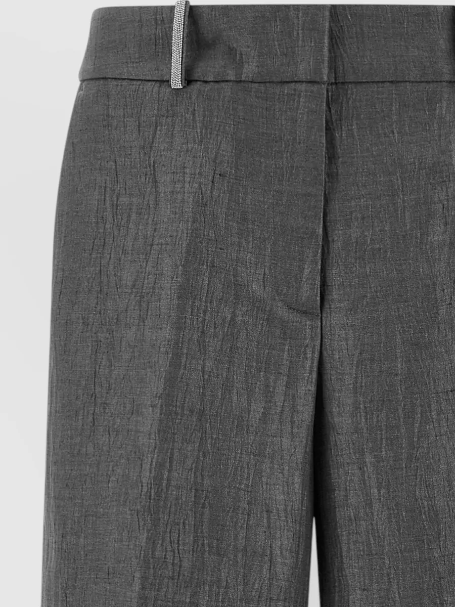 Peserico Linen Wide-Leg Tailored Trousers
