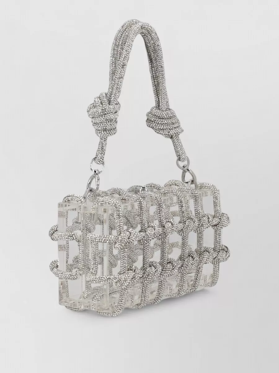 Cult Gaia Shoulder Bag Clear Body Woven Design