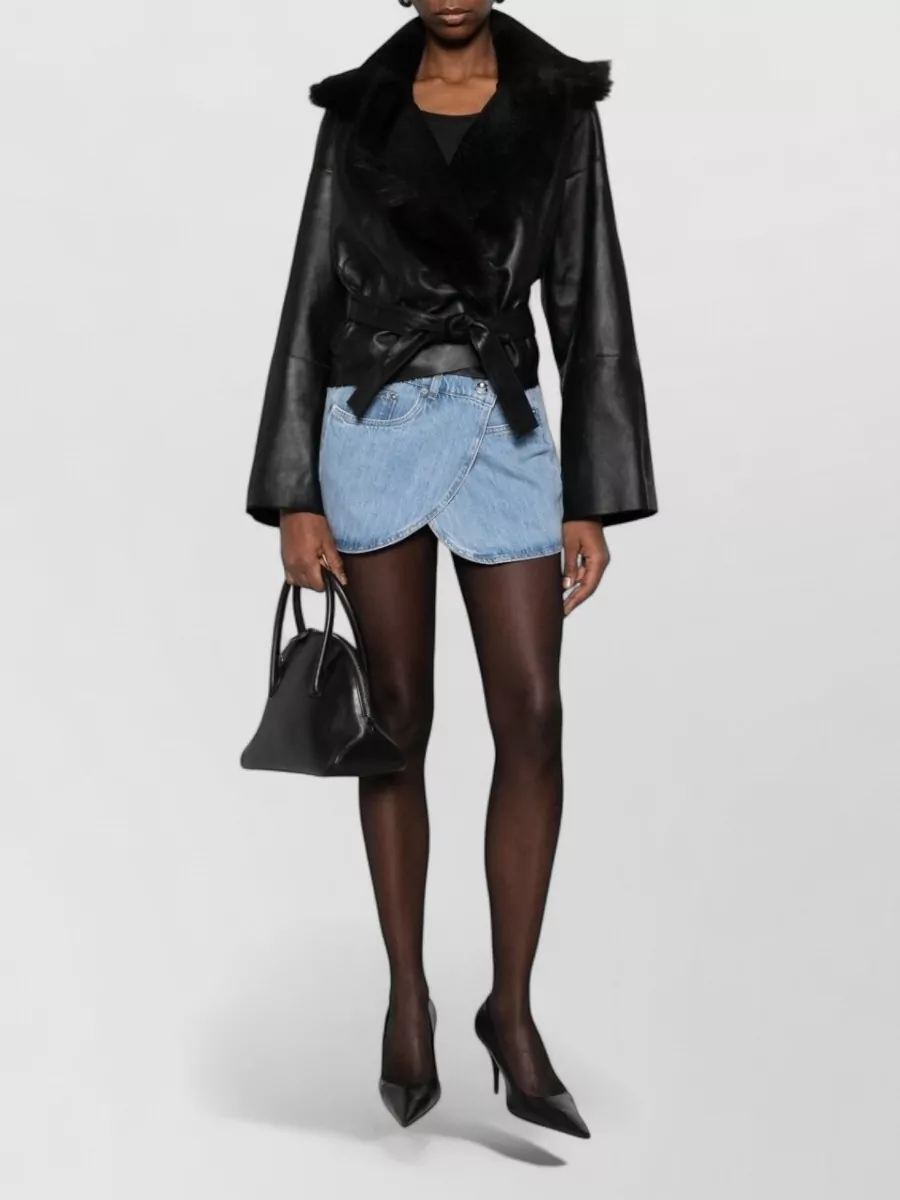 Coperni Midi Skirt Asymmetric Hem Pockets Buttons Belt