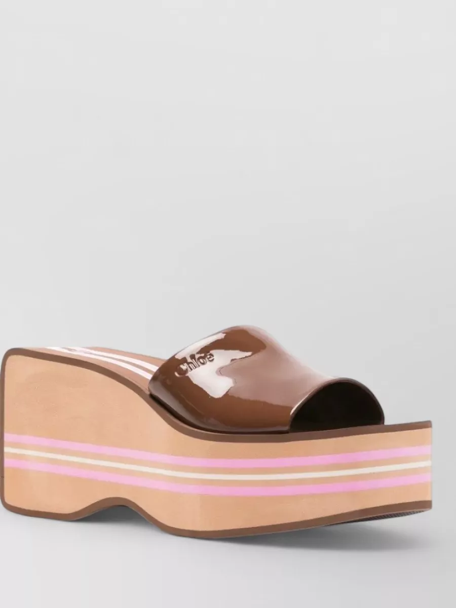 Chloé Striped Wedge Mules