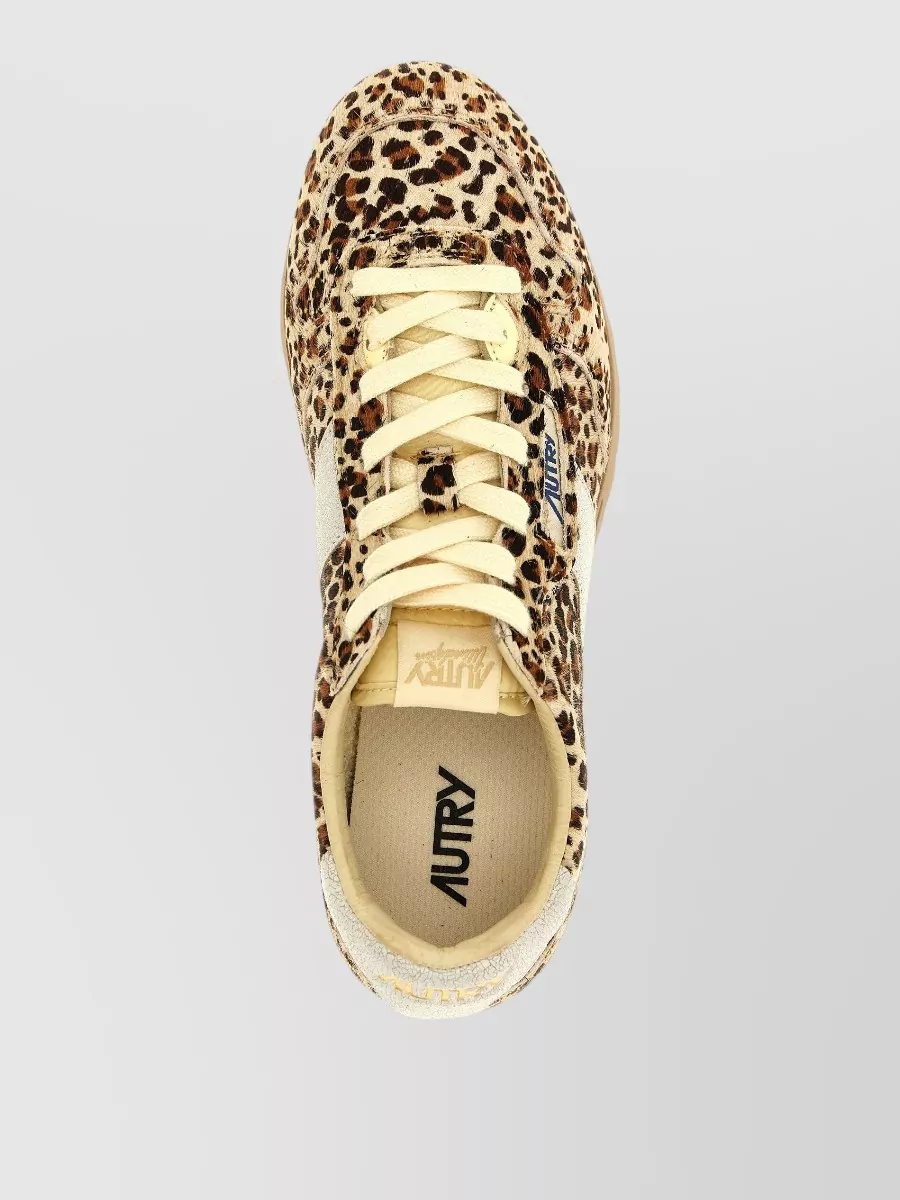 Autry Leather Leopard-Print Low-Top Sneakers