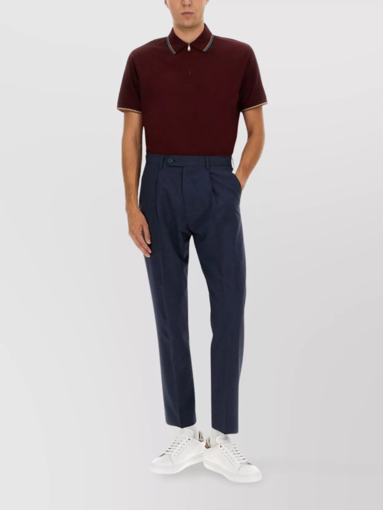 Paul Smith Tailored Trousers Cropped Length In Blue