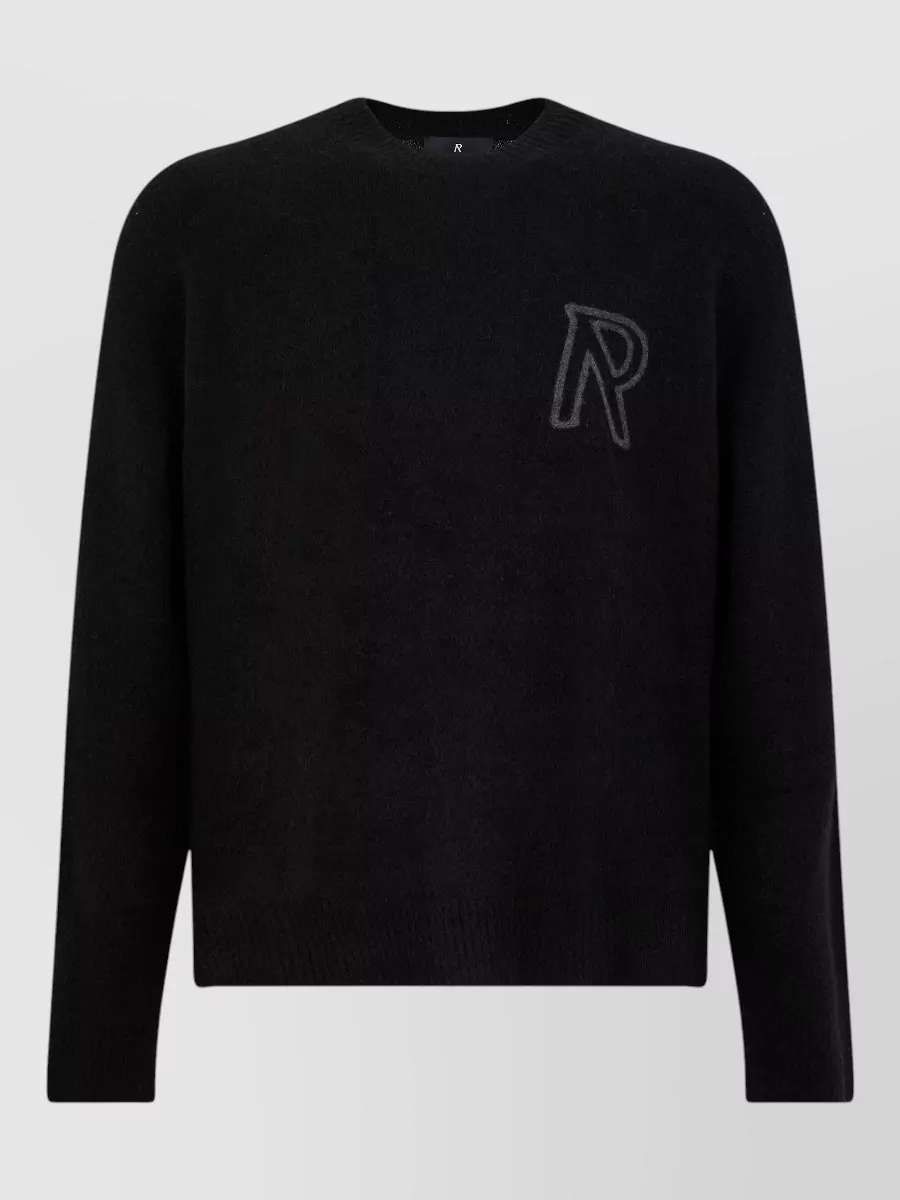 Represent Alpaca wool logo-intarsia crew-neck sweater