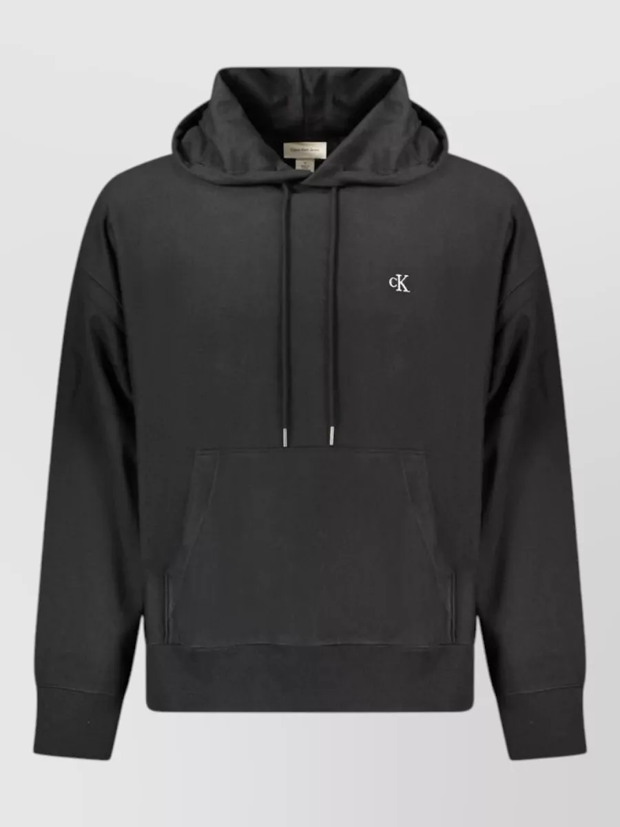 Calvin Klein cotton blend relaxed fit hooded sweatshirt