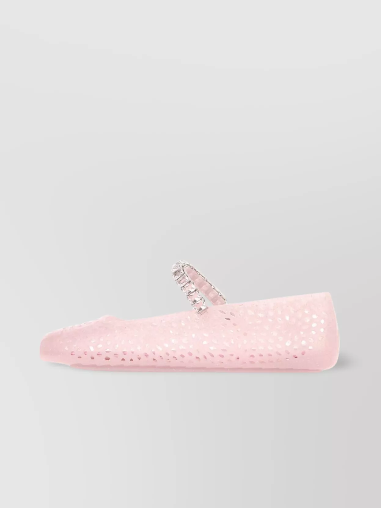 Jimmy Choo Embellished Perforated Round Toe Ballerina Shoes