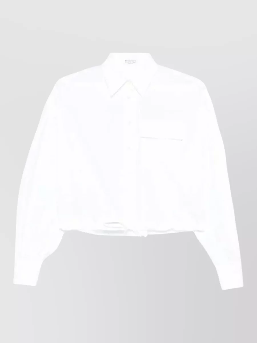 Brunello Cucinelli Cotton long-sleeve drawstring shirt | The