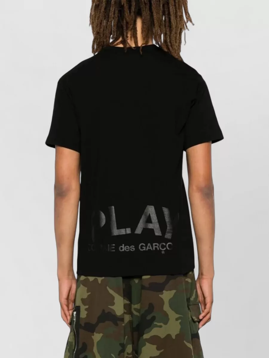 Comme Des Garçons Play Logo Graphic Print Crew Neck T Shirt
