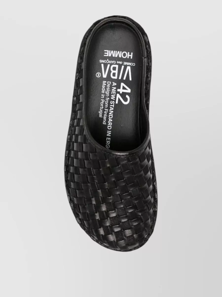 Comme Des Garçons Homme Leather Braided Slip-On Sneakers
