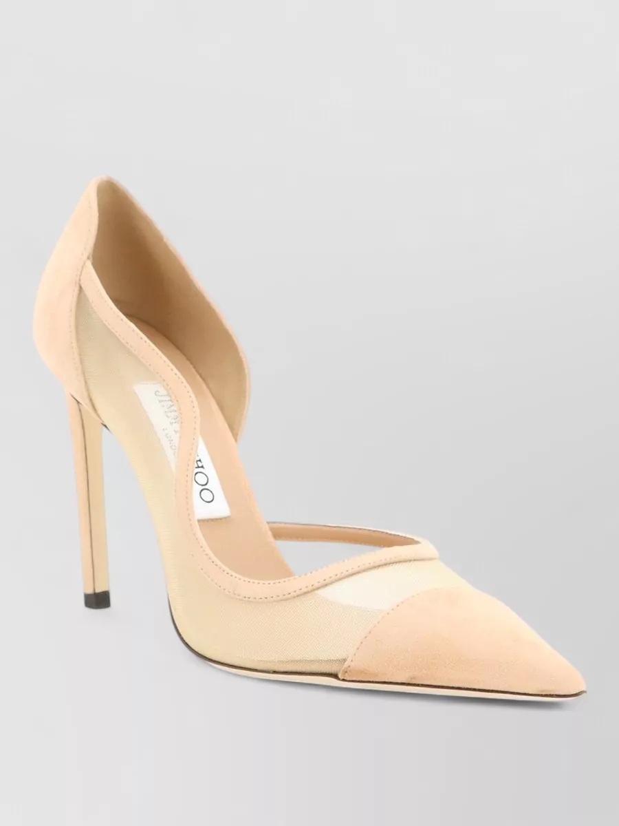 Jimmy Choo mesh and suede stiletto pumps