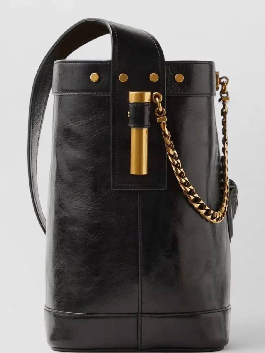 Versace Small Leather Bucket Bag