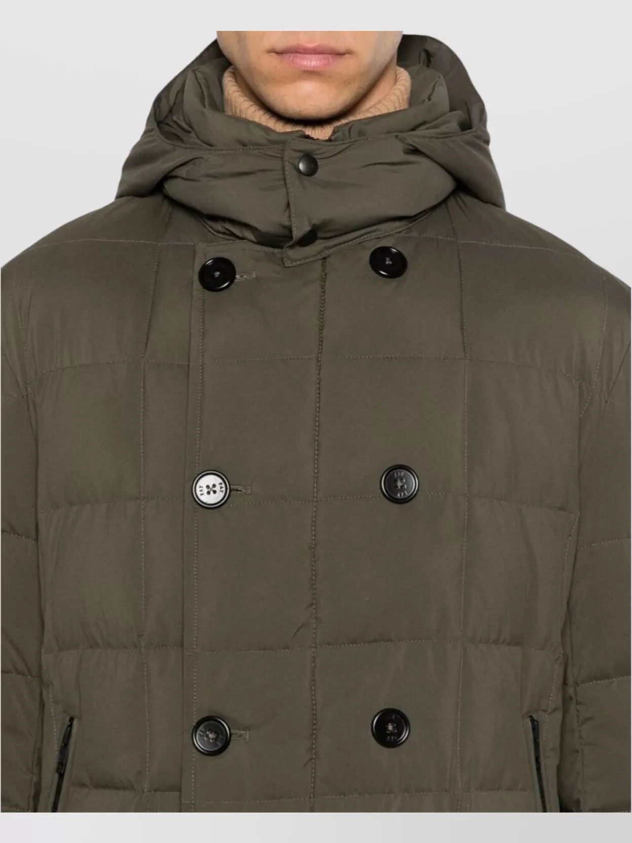 Fay Padded Bomber Jacket With Double-Breasted Hooded Design
