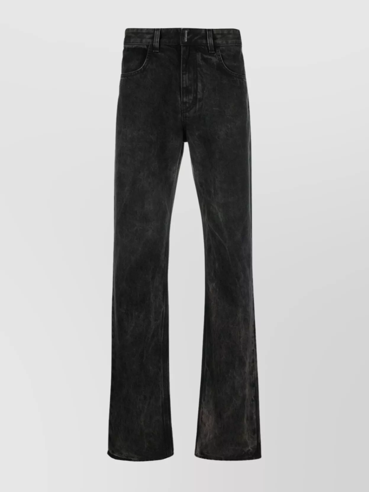 Shop Givenchy Straight Leg Distressed Trousers In Black