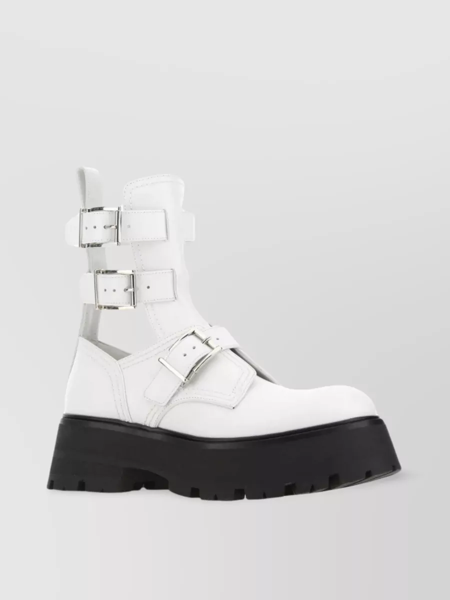 Shop Alexander Mcqueen Sole Strapped Ankle Boots In White