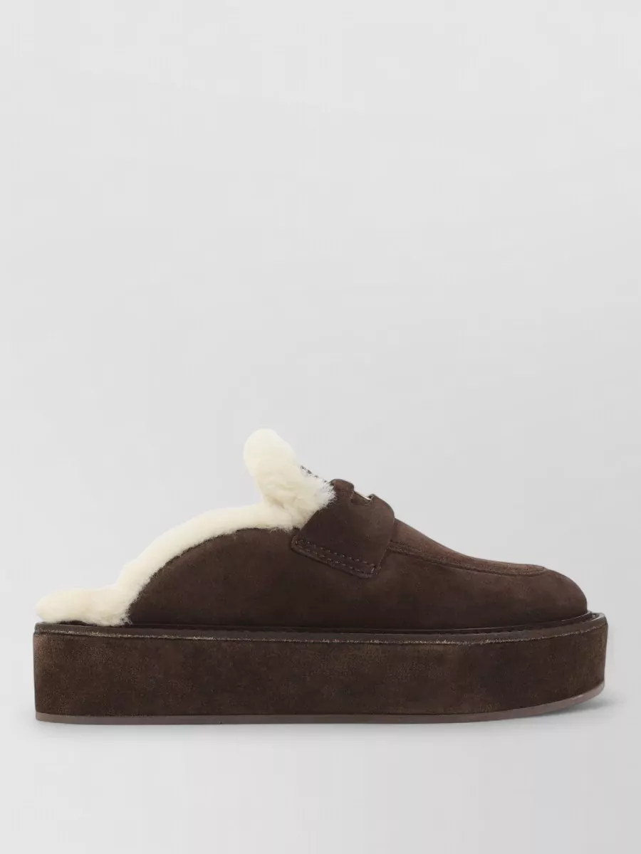 Miu Miu Leather Platform Mules