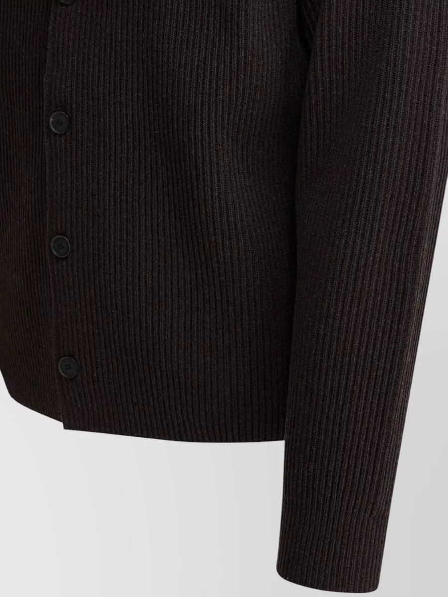 Auralee Fine Wool Cardigan Long Sleeve Ribbed