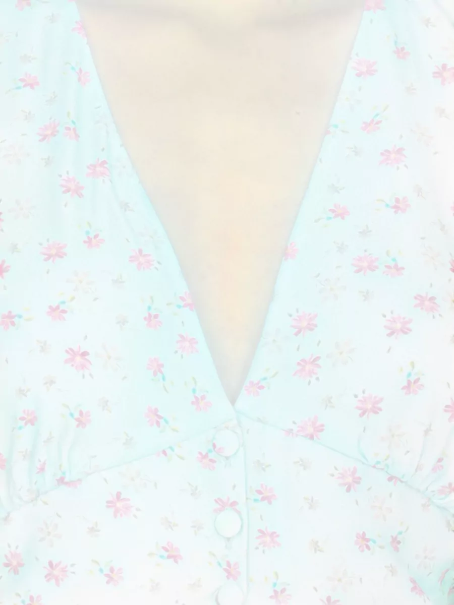 Mar De Margaritas Floral-Print V-Neck Sleeveless Blouse