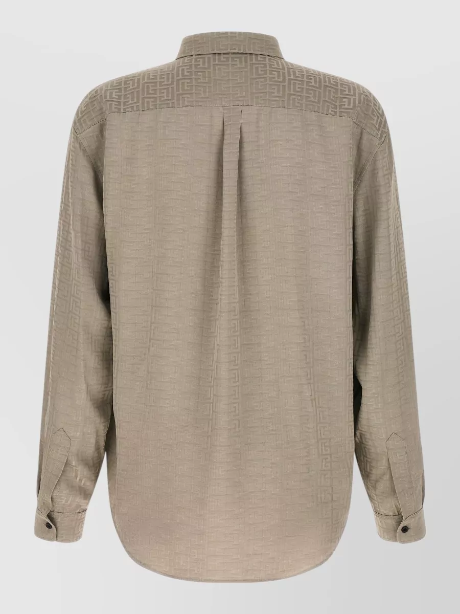 Balmain Monogram Jacquard Shirt Long Sleeves Collar