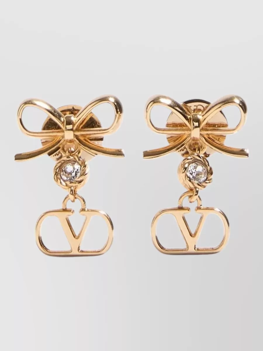 Valentino Garavani Crystal-Embellished Bow Stud Earrings