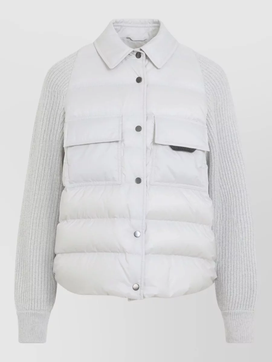Brunello Cucinelli down quilted hybrid puffer jacket