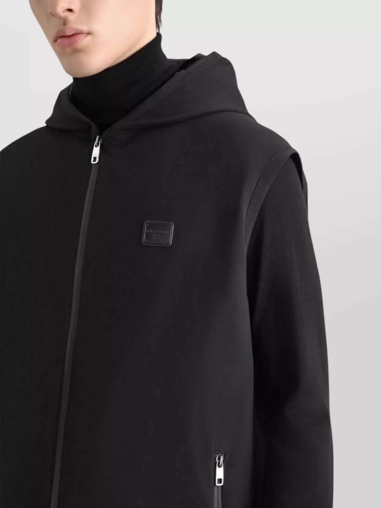 Dolce&Gabbana Hooded Sleeveless Jacket Zip Pockets