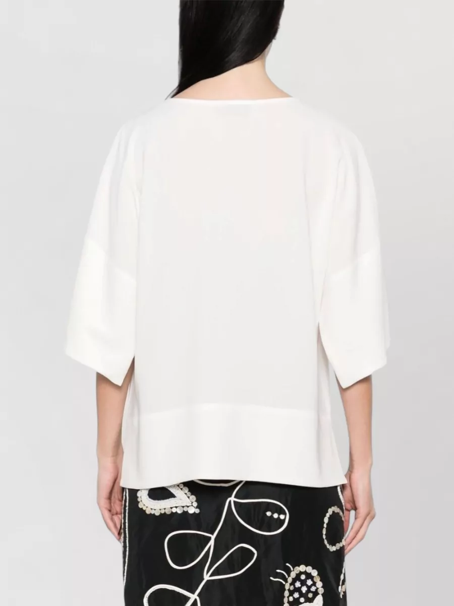 Alberto Biani Drop Shoulder Three Quarter Sleeve Blouse