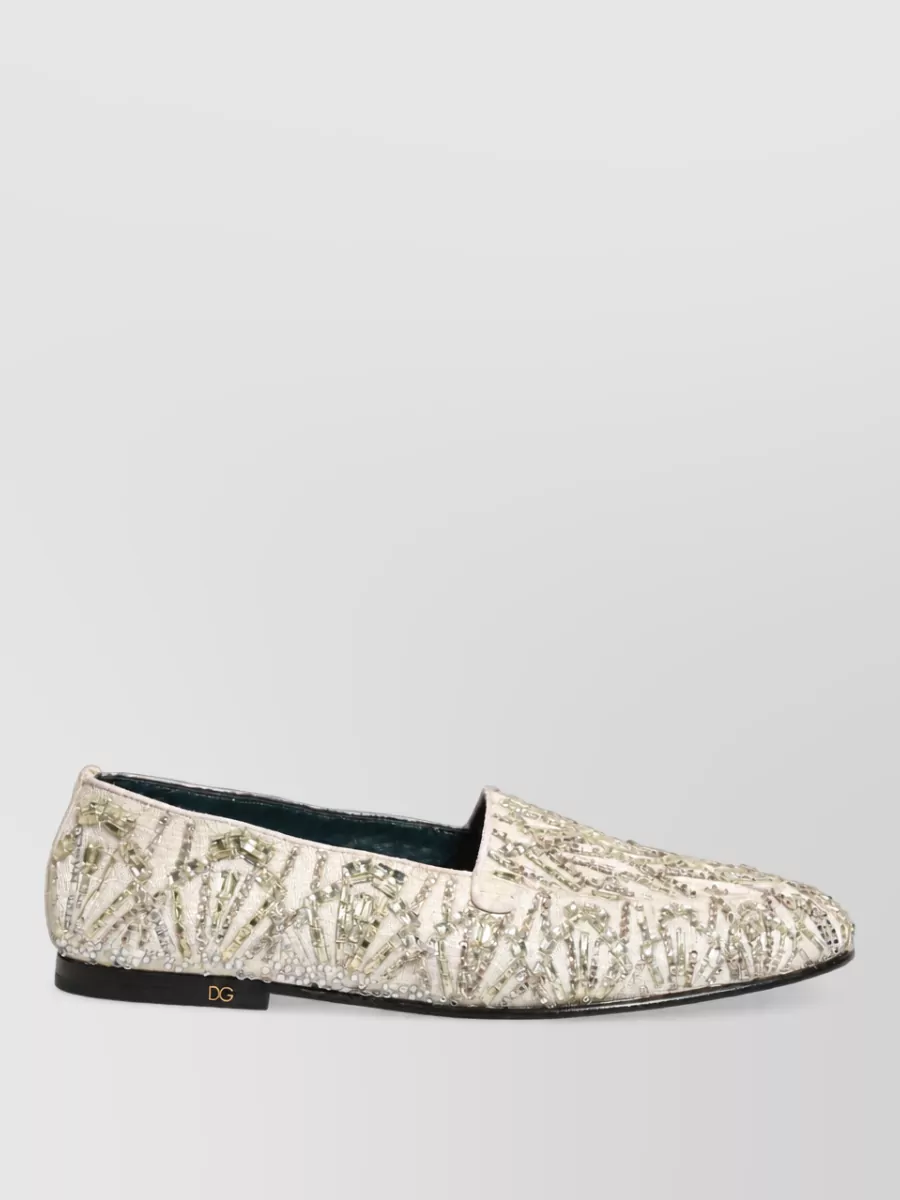 Dolce&Gabbana Leather Embroidered Loafers