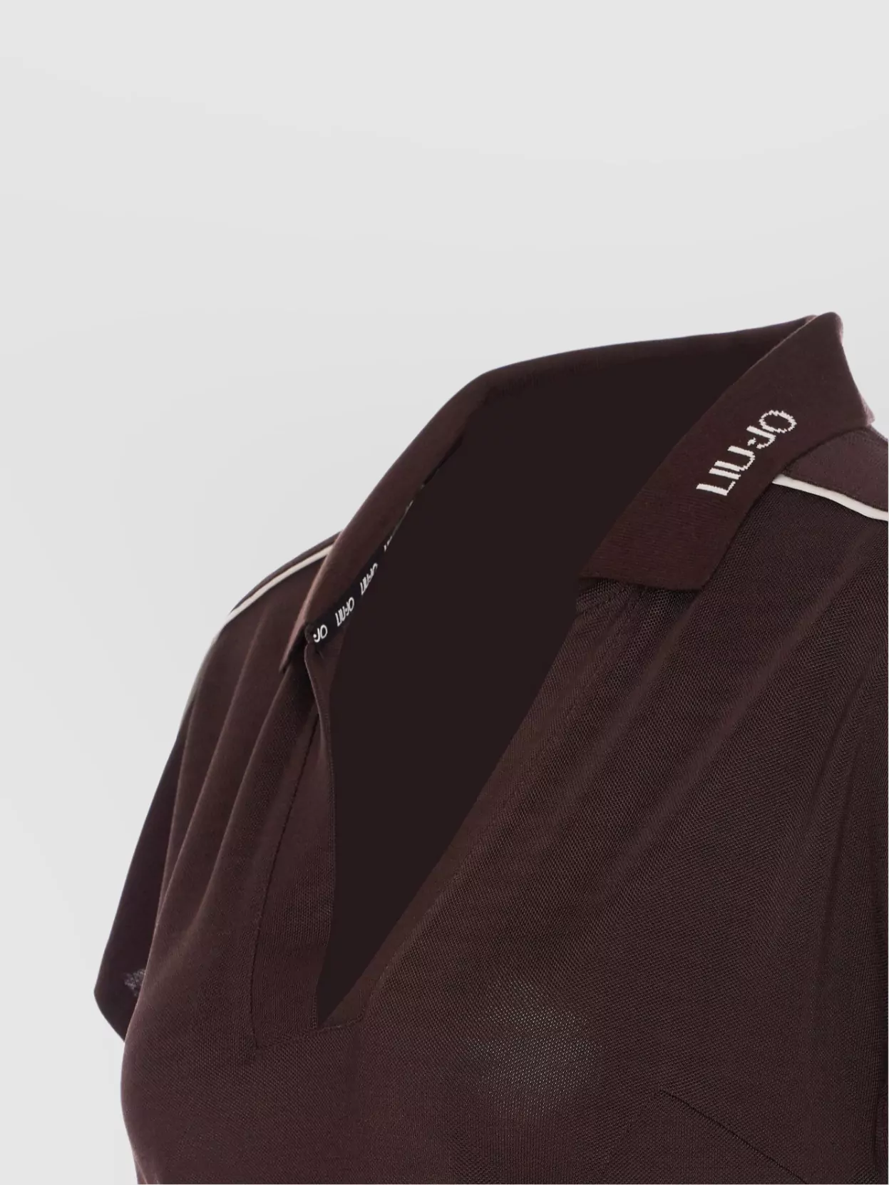 Shop Liu •jo Top With Collar And Contrast Piping