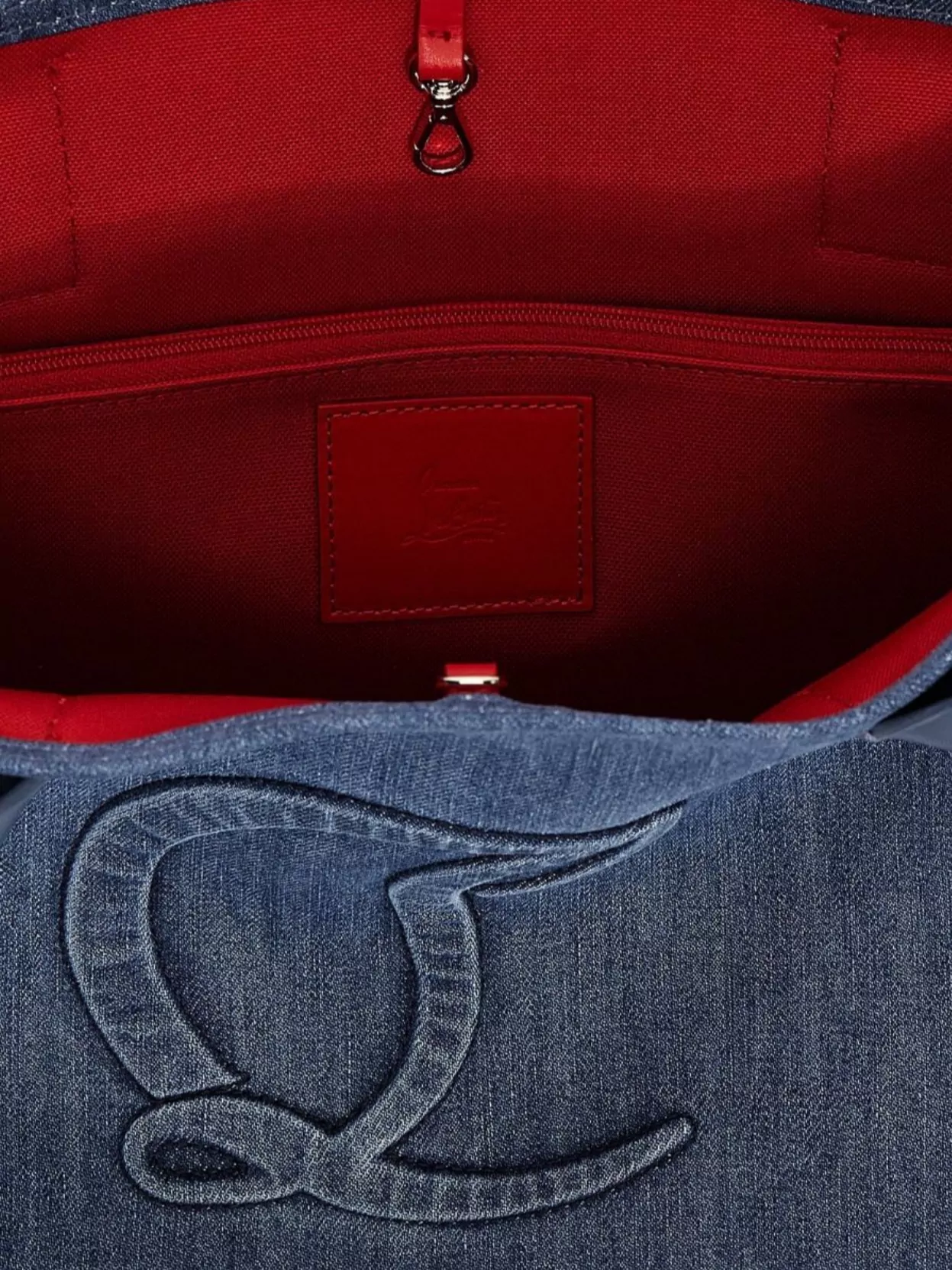 Christian Louboutin Denim Tote Bag Dual Handles