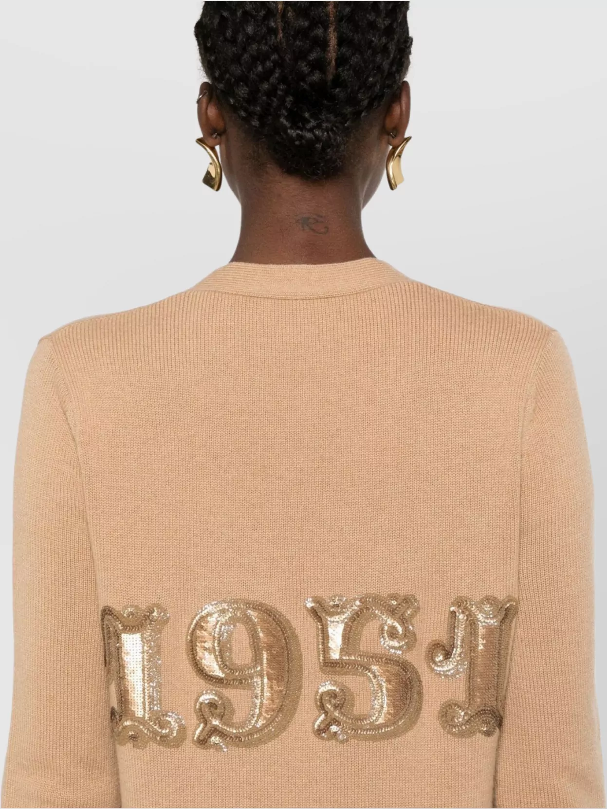Max Mara Sequin Embellished Wool Cashmere Cardigan