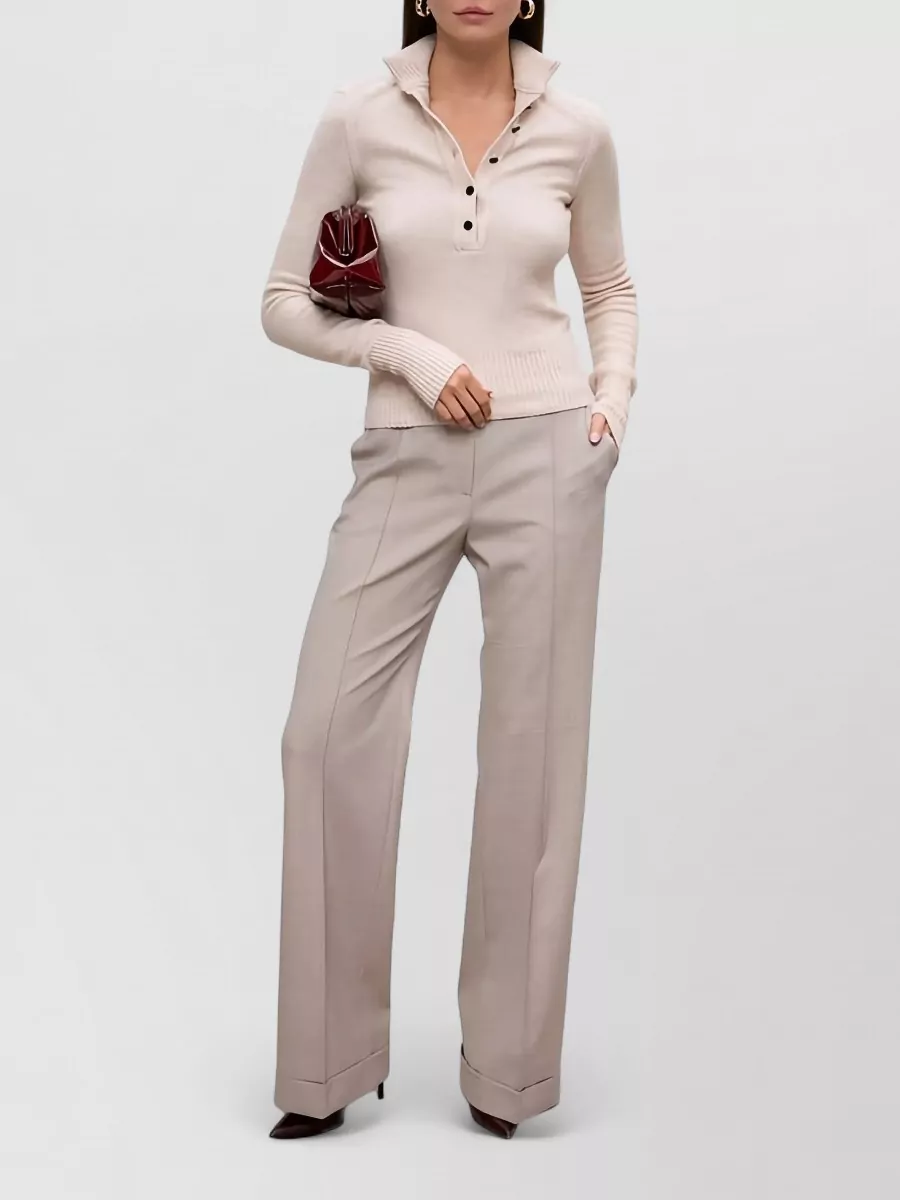 Philosophy Straight Trousers Belt Loops Cuffed Hem