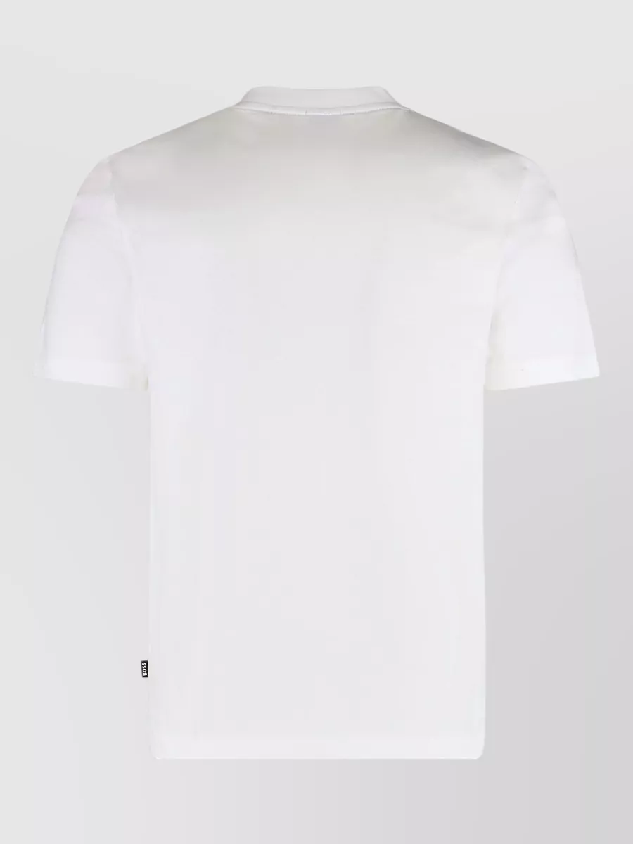 Boss Cotton Crew Neck T Shirt Striped Design