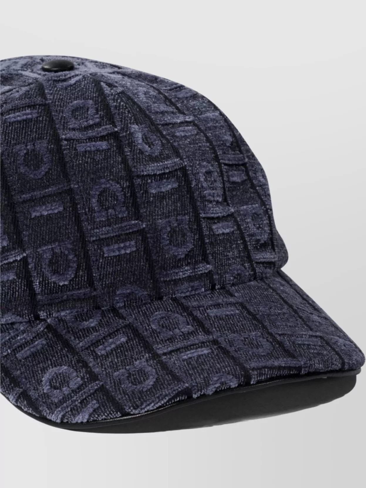 Ferragamo Structured Cap With Textured Geometric Pattern In Blue