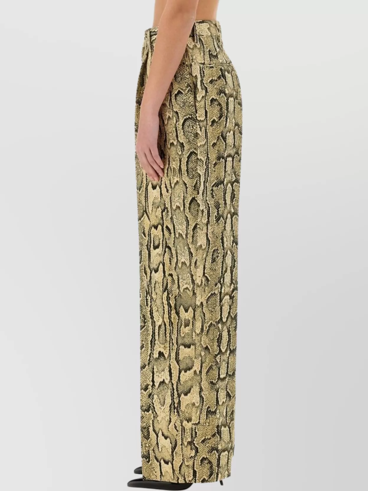 Dries Van Noten Wide Leg High Waist Animal Print Trousers In Animal Print