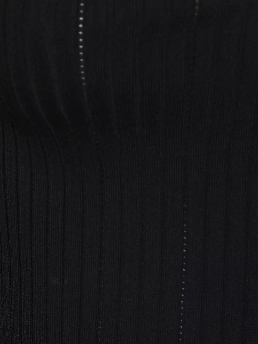 Elisabetta Franchi Ribbed Off Shoulder Long Sleeve Top