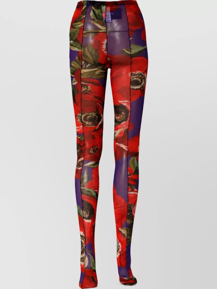 Dolce & Gabbana Floral Tights In Multi